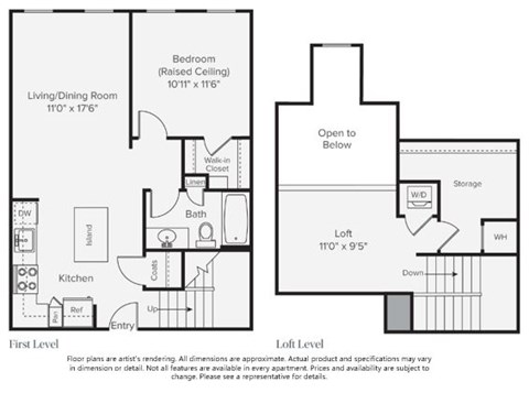 A floorplan of an apartment home